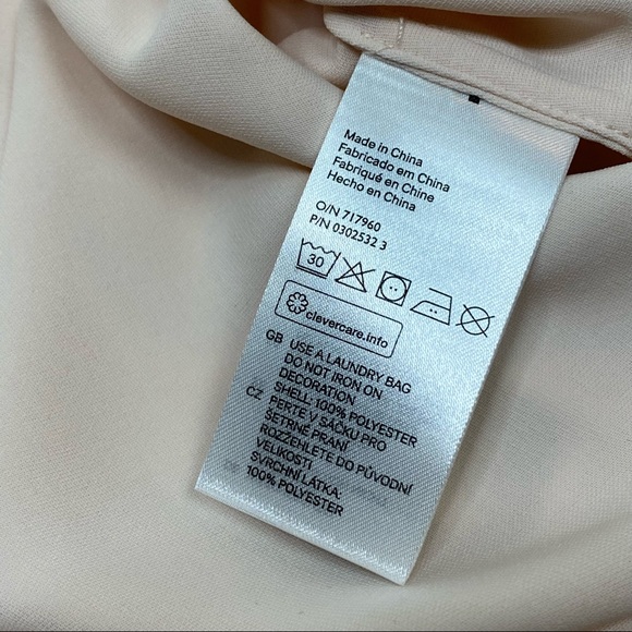 3/$30 H&M Minimalist Leather Jewel Chiffon Blouse - Picture 4 of 8